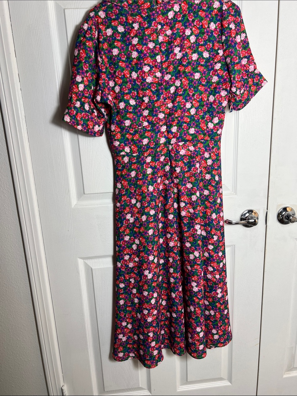 Alexia Admor Black Floral Midi Dress with Pink & Green Flowers - Picture 3 of 6